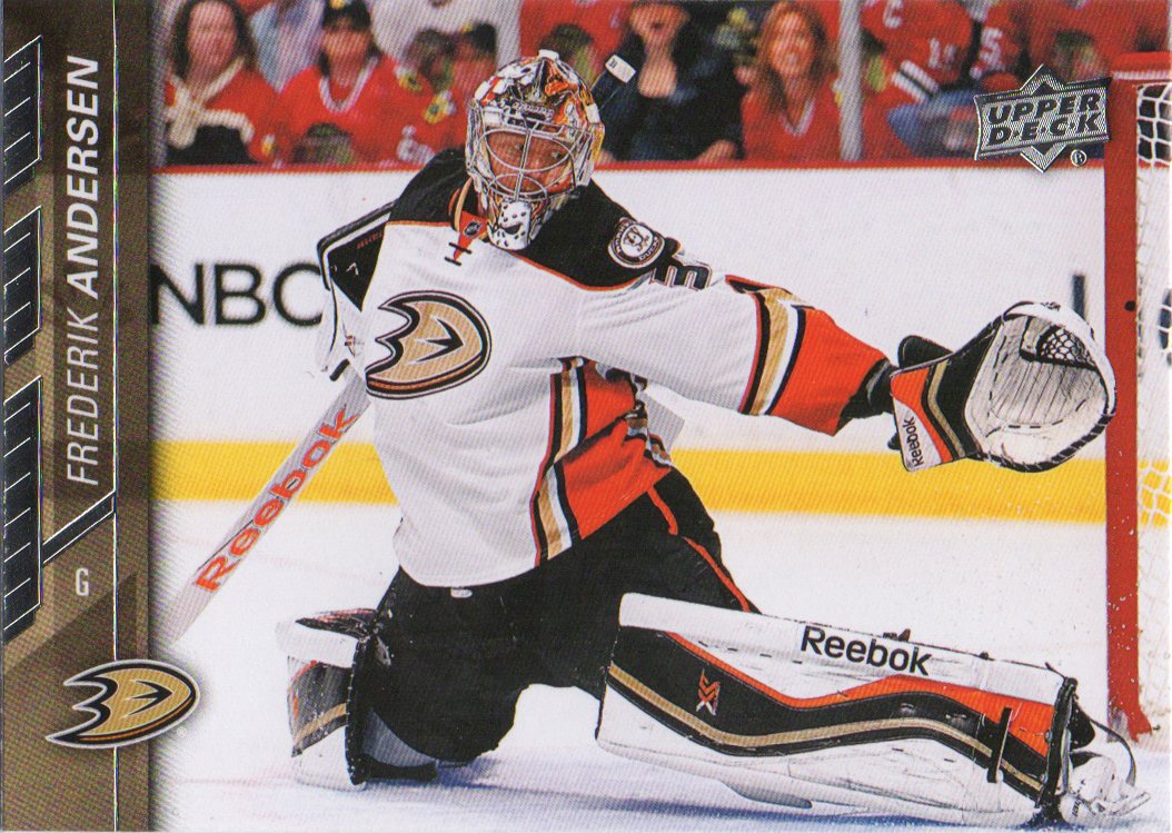 Frederik Andersen 2015-16 Upper Deck #2 Anaheim Ducks Hockey Card