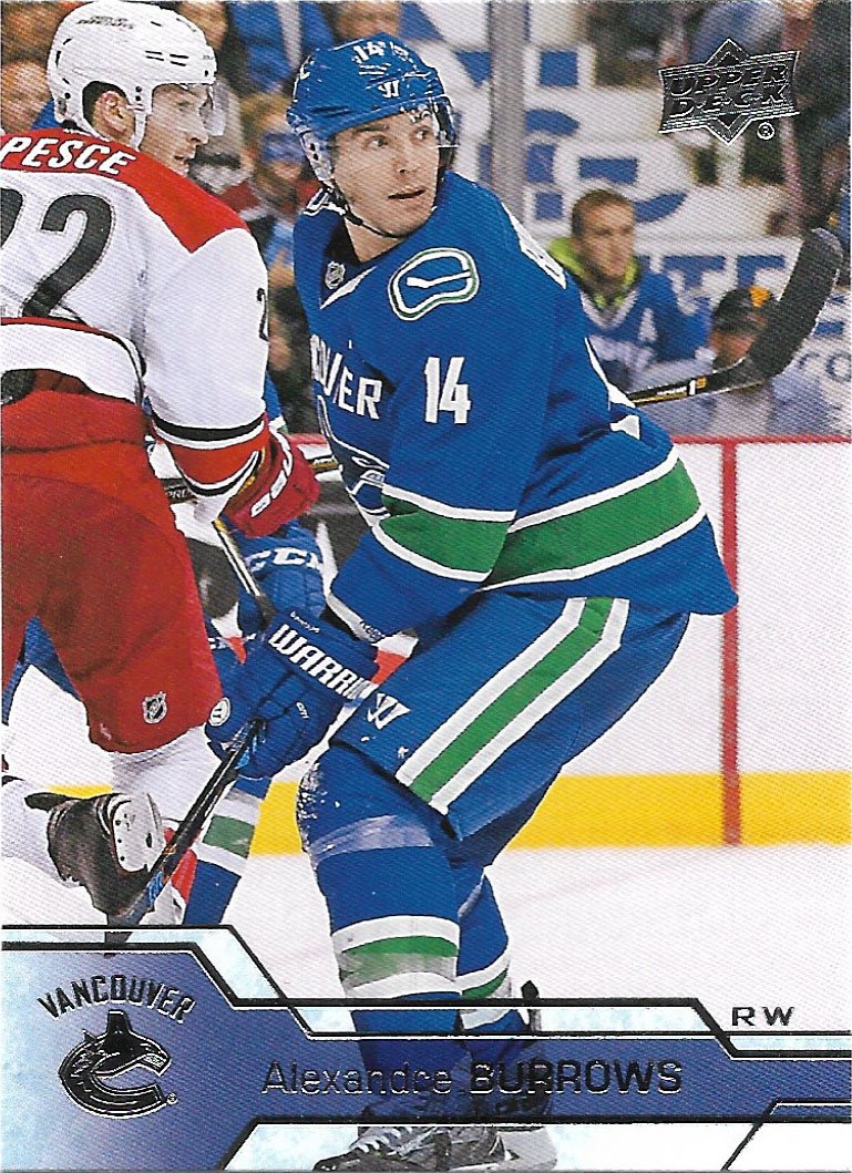 Alexandre Burrows 2016-17 Upper Deck #430 Vancouver Canucks Hockey Card