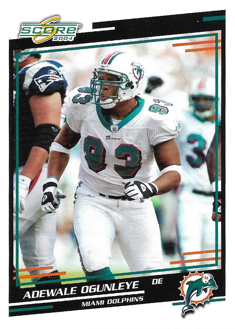 Adewale Ogunleye 2004 Score #179 Miami Dolphins Football Card
