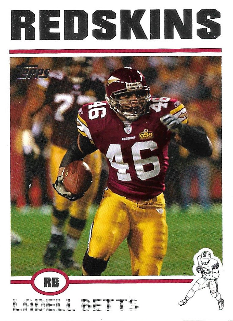 Ladell Betts 2004 Topps #52 Washington Redskins Football Card