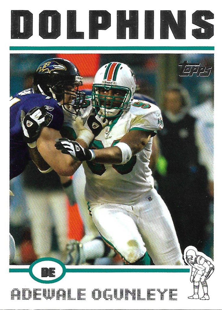 Adweale Ogunleye 2004 Topps #108 Miami Dolphins Football Card