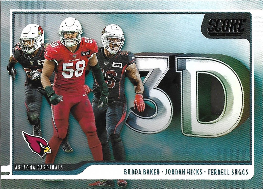 Budda Baker, Jordan Hicks, Terrell Sugs 2020 Score #3D-BJT Arizona Cardinals Football Card