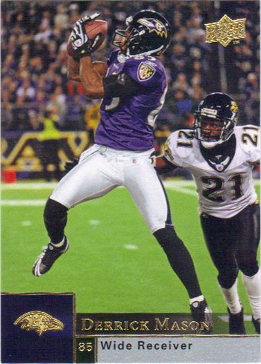 Derrick Mason 2009 Upper Deck #18 Baltimore Ravens Football Card
