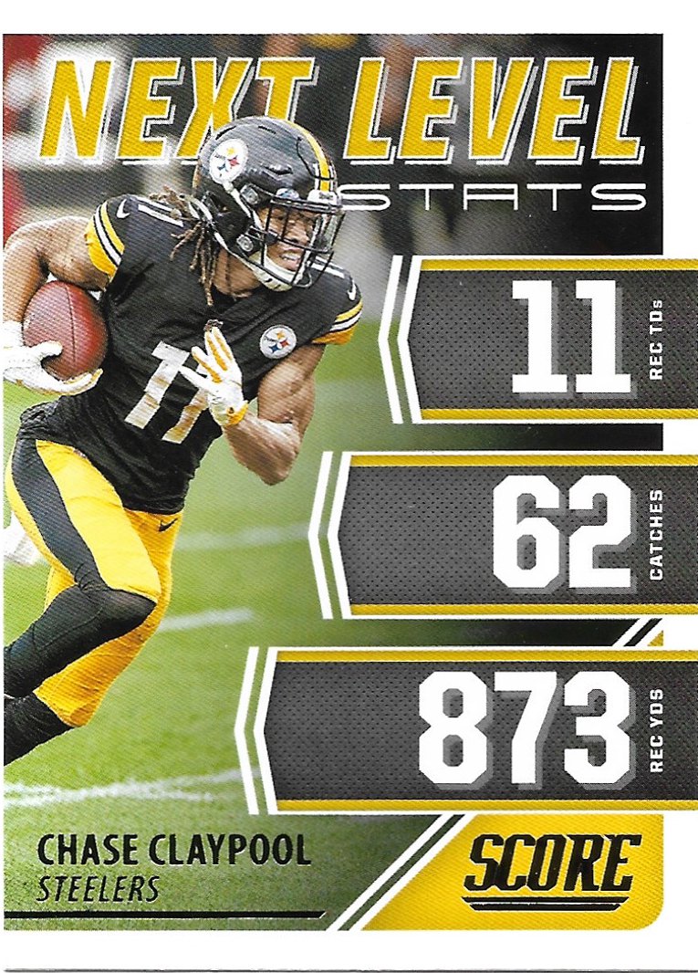 Chase Claypool 2021 Score Next Level Stats #NL24 Pittsburgh Steelers Football Card
