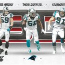 Luke Kuechly, Thomas Davis Sr., Kevin Green 2021 Score 3-D #3D15 Carolina Panthers Football Card