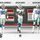 DeMarcus Lawrence, Jaylon Smith, Aldon Smith 2021 Score 3-D #3D11 Dallas Cowboys Football Card