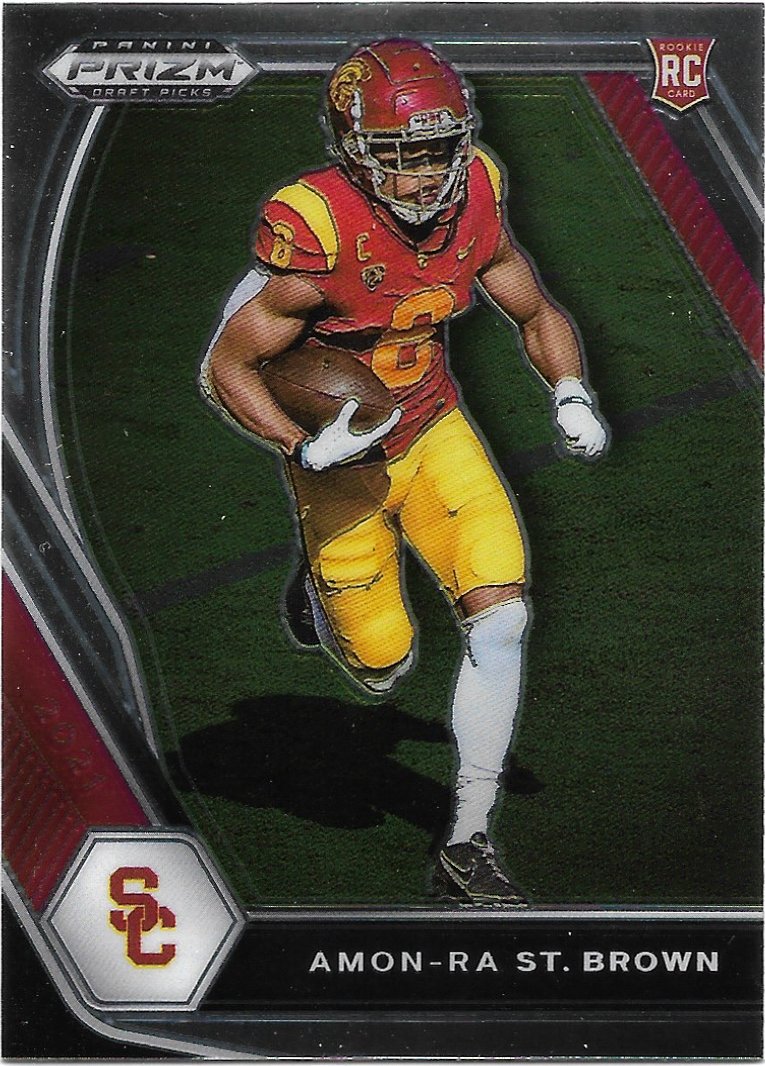 Amon-Ra St. Brown 2021 Panini Draft Picks Prizm Rookie #133 USC Trojans ...