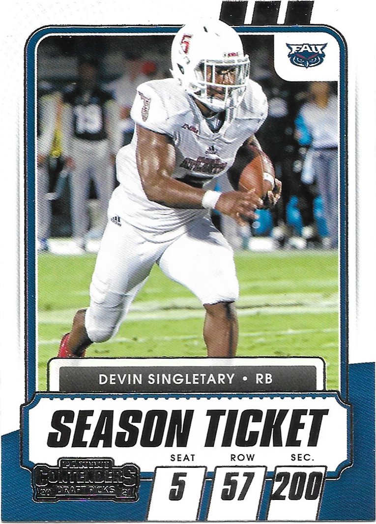 Devin Singletary 2021 Panini Draft Picks Contenders #68 FAU Owls Football Card