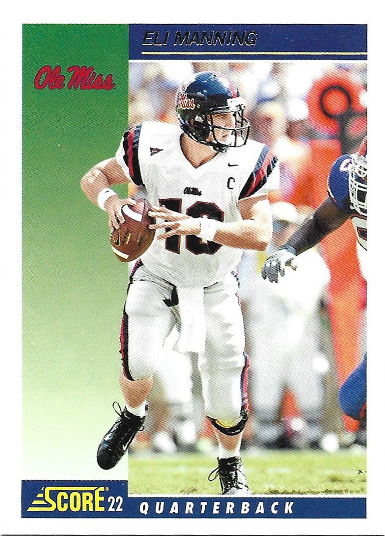 Eli Manning 2022 Panini Chronicles Draft Picks Score Retro #10 Ole Miss Rebels Football Card