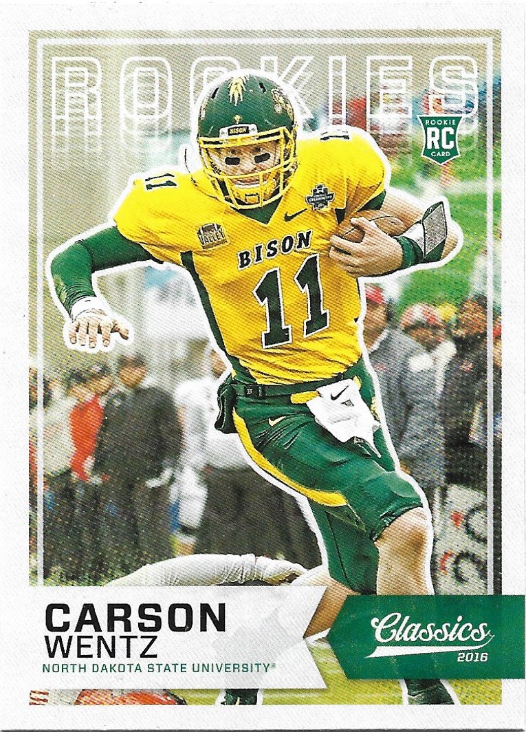 Carson Wentz 2016 Panini Classics Rookie #268 North Dakota State Bison Football Card
