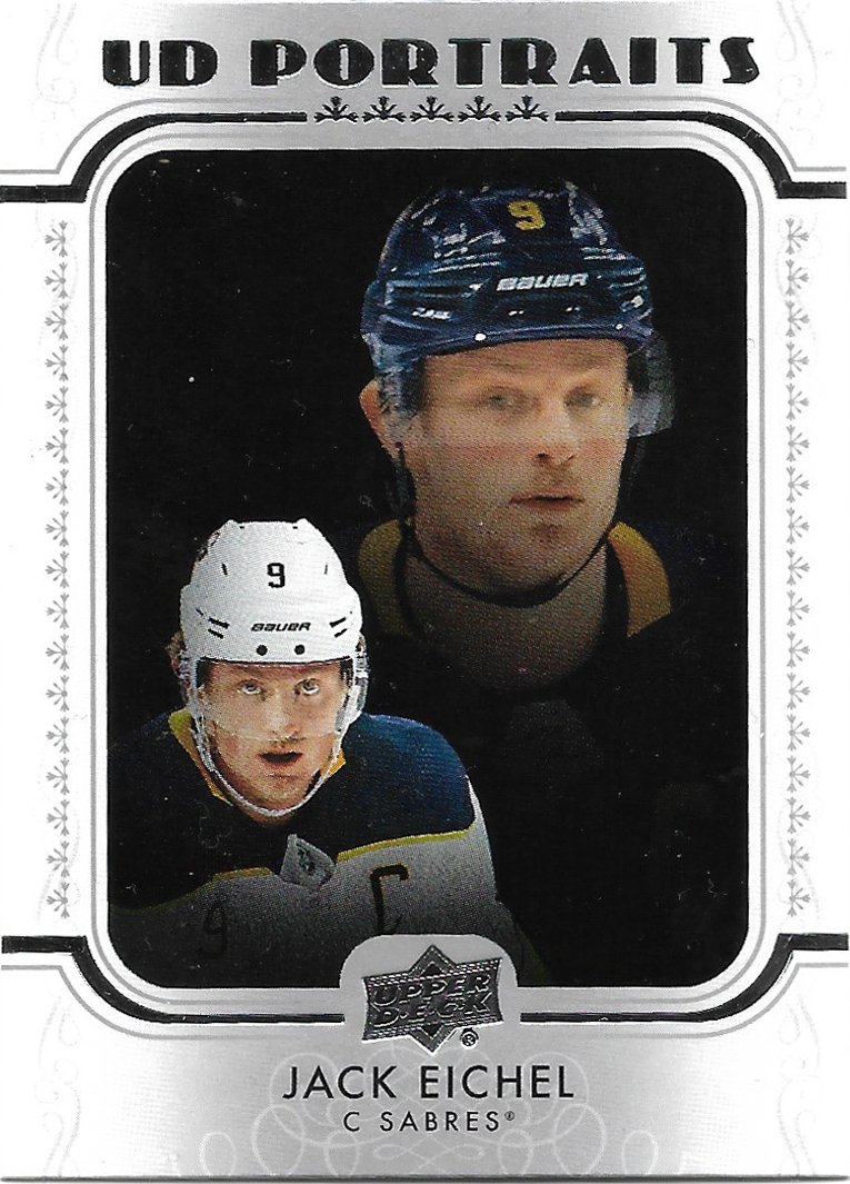 Jack Eichel 2019-20 Upper Deck UD Portraits #P-12 Buffalo Sabres Hockey Card