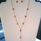 Crystal Copper Y Necklace