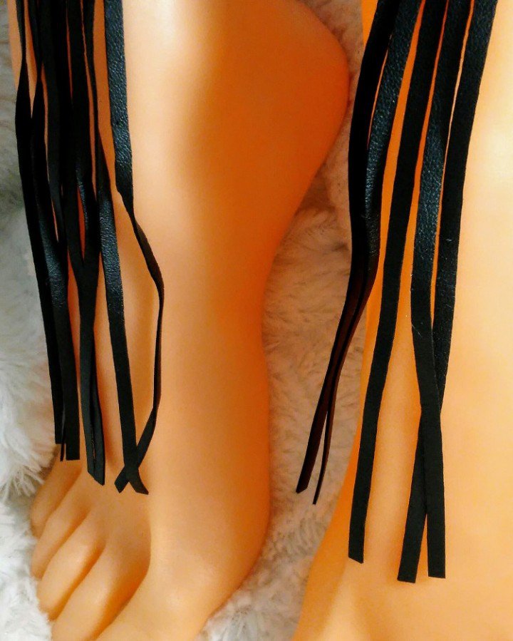 Brazils Fringed Black Rodeo Anklet III