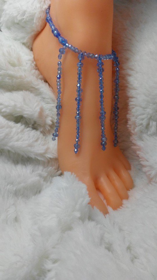Brazil's Bella Blue IV Fringed Anklet Set