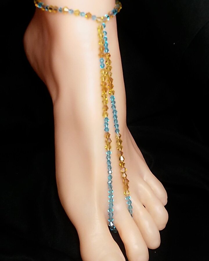 Blue Sunset Thong Anklet