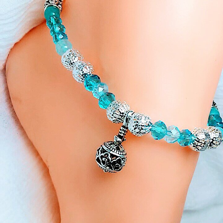 Blue On Ice Anklet