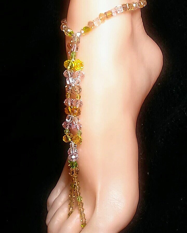 Pink Windfall Barefoot Sandal Toe Ring Anklet