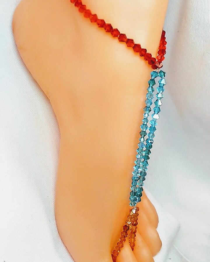 South West Multi Barefoot Sandal Toe Ring Anklet