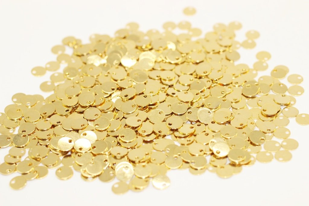 50 Pcs 6 mm Gold Plated Brass Coins, Round Stamping Discs, Stamping Blanks