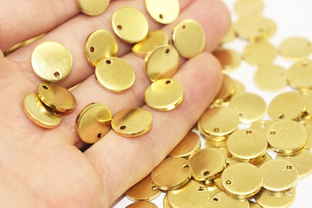 30 Pcs 1.4x14mm Raw Brass Disc Solid Brass Disc Round Stamping Discs