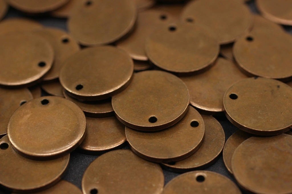 10 Pcs 1.4x20mm Antique Copper Disc Solid Brass Disc Round Stamping