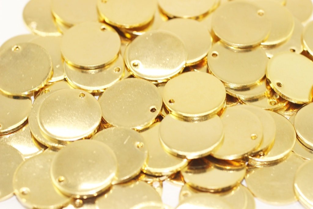 1.4x22mm Gold Plated Disc, Gold Plated Disc, Round Stamping Discs