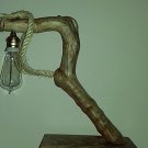 Stunning Handmade Driftwood lamp with rope. Home decor. Office Decor