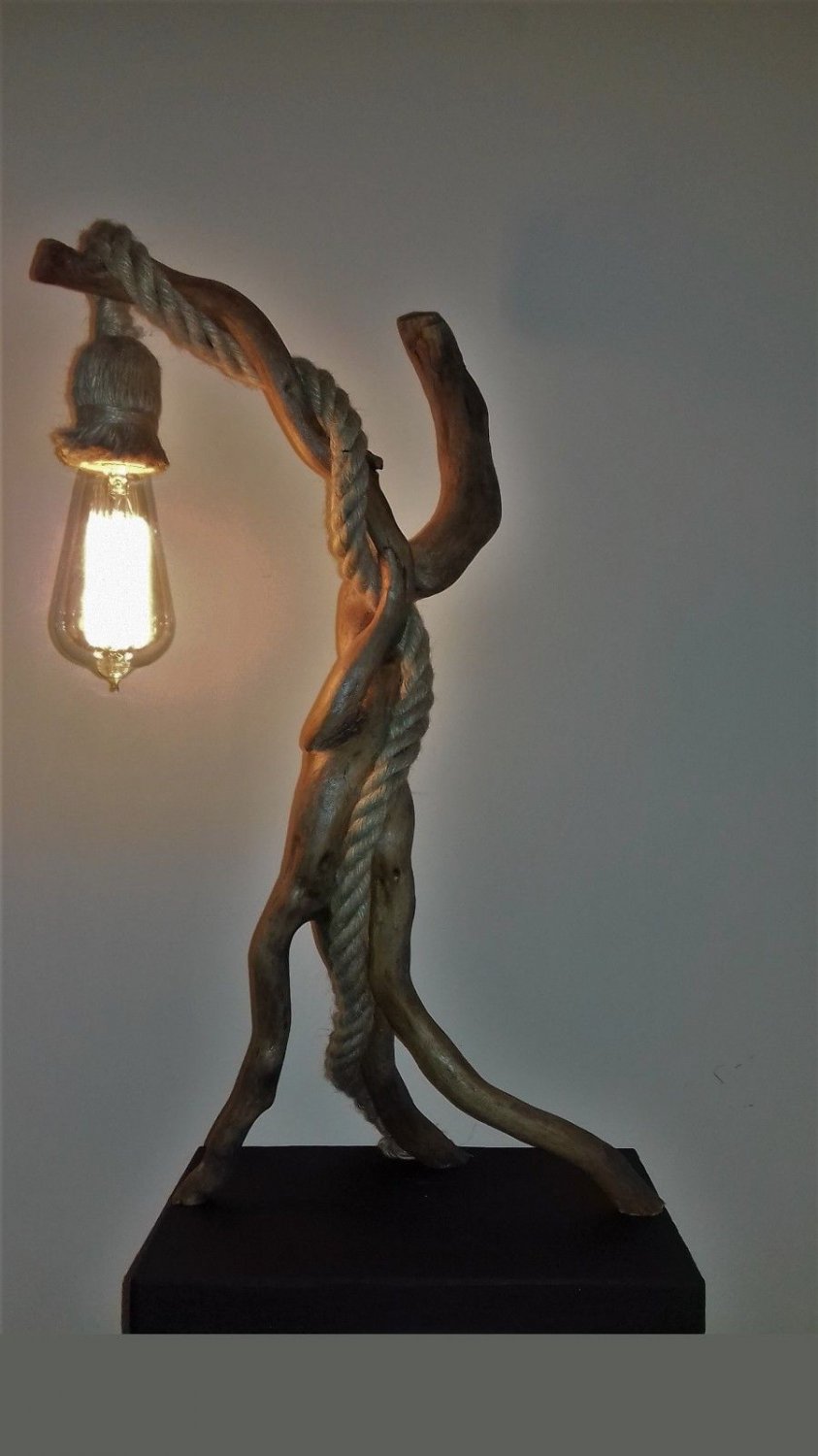 Table lamp, Handmade Stunning Unique Driftwood Table Lamp, Driftwood Base