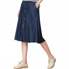 2017 Summer Elastic Waist Women Loose Denim Jeans A-line Skirts