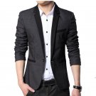 Slim Fit Casual Men Patchwork Coats One Button Mens Blazers