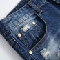 Straight Slim Casual Men Ripped Holes Jeans Denim Long Pants
