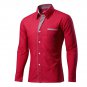 Slim Fit Casual Men Turn Down Collar Cotton Long Sleeve Button Front Solid Shirt