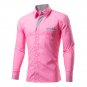 Slim Fit Casual Men Turn Down Collar Cotton Long Sleeve Button Front Solid Shirt