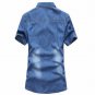 Summer Short Sleeve Casual Comfortable Men Jeans Denim Shirt Camisa Masculina