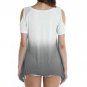 Summer Slim Fit Casual Women Strapless Short Sleeved Gradient Color T Shirts