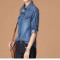 2017 Slim Fit Casual Women Long Sleeve Denim Jeans Shirts