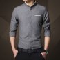 2016 Summer Slim Fit Casual Men Shirts Mandarin Collar Solid Camisas Hombre