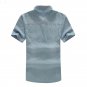 Blue Short Sleeve Men Jeans Denim Shirts Single Breasted Casual Camisa Masculina
