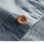 Blue Short Sleeve Men Jeans Denim Shirts Single Breasted Casual Camisa Masculina