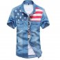 Summer Flag Print Short Sleeve O-Neck Men T Shirts