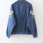 Floral Embroidery Single-breasted Lapels Denim Jeans Women Casual Jackets Coat