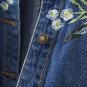 Floral Embroidery Single-breasted Lapels Denim Jeans Women Casual Jackets Coat
