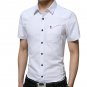 Summer Slim Fit Casual Men Cotton Short Sleeve Button Front Shirts