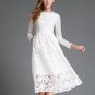 2017 Summer Women Hollow Out Elegant White Lace Casual Dress Ladies Vestidos