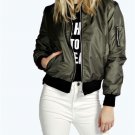 2017 Slim Fit Women Fashion Long Sleeve Patchwork Zipper Jacket Coat