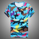 Summer Men Tops Short Sleeve O-neck Gym Sport Camouflage T-Shirts Homme