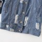 Spring Autumn Winter Women Wear Single Breasted Holes Long Jeans Coats and Jackets