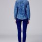 Slim Women Washed Lapel Long Sleeve Denim Jeans Blouse Shirt with Front Pockets