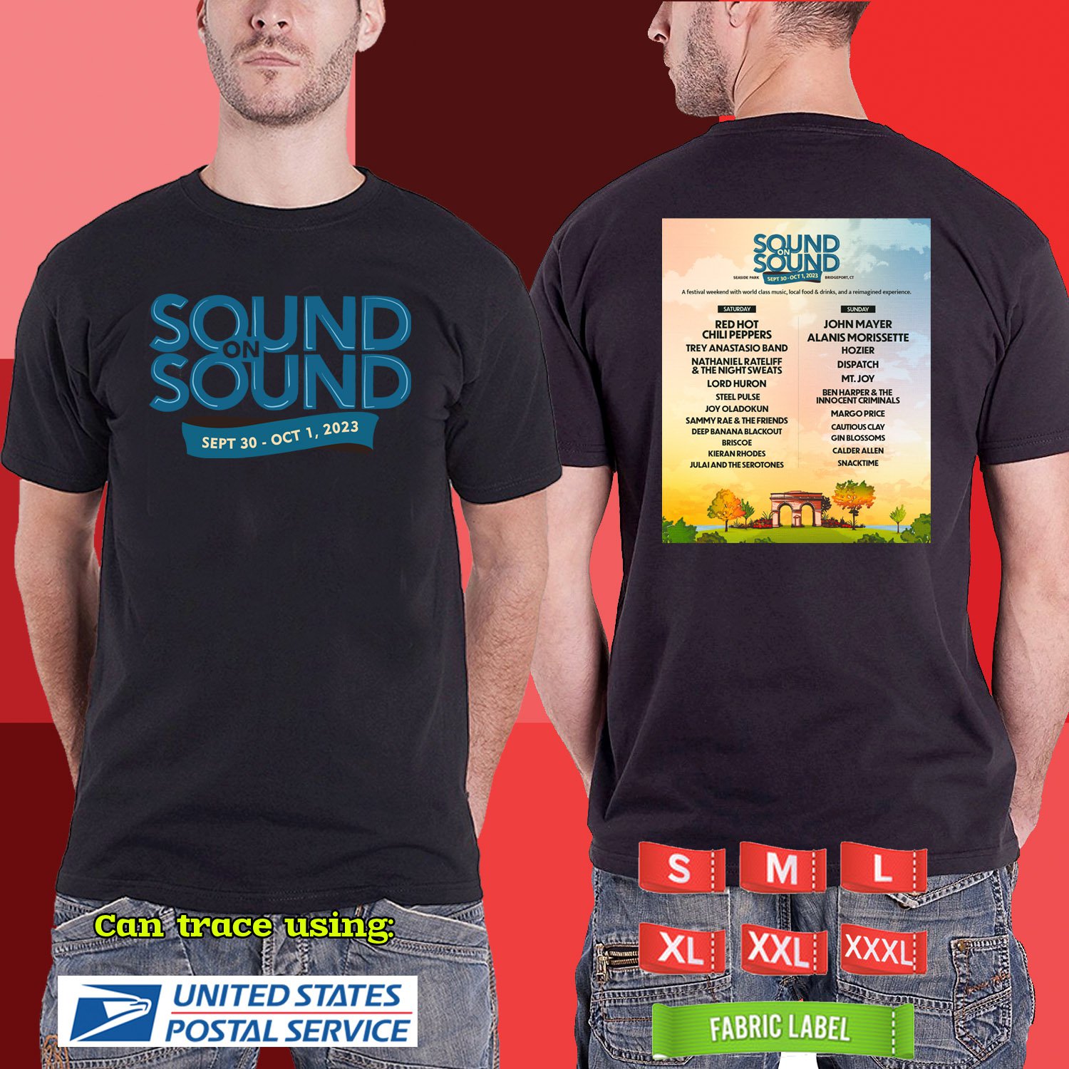 2023 LIVE SOUND ON SOUND MUSIC FESTIVAL BLACK TSHIRT W LINEUP CODE RDF01