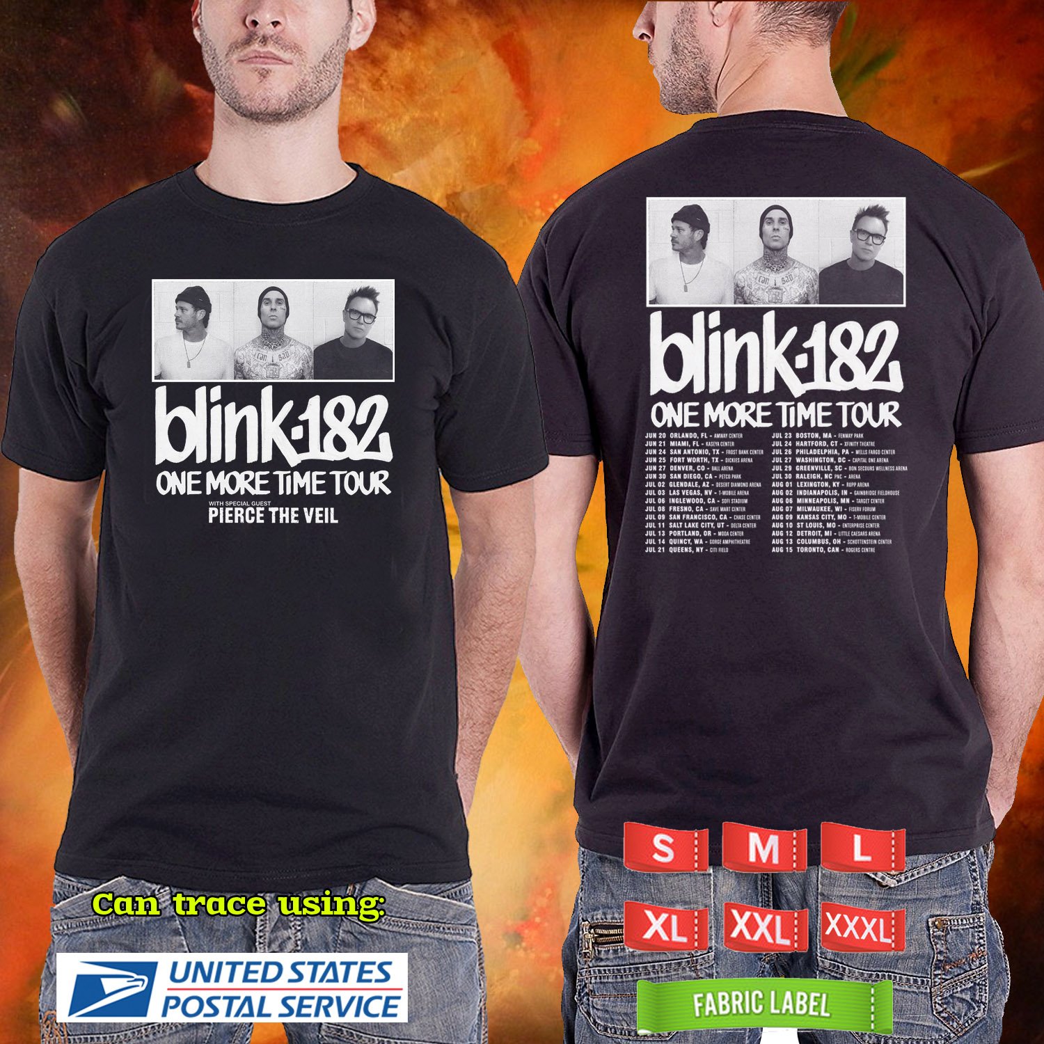 2024 LIVE BLINK-182 ONE MORE TIME N.AMERICAN TOUR BLACK TSHIRT UNISEX ...